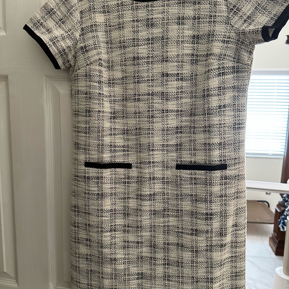 Ann Taylor Black and White Checkered Mini Dress